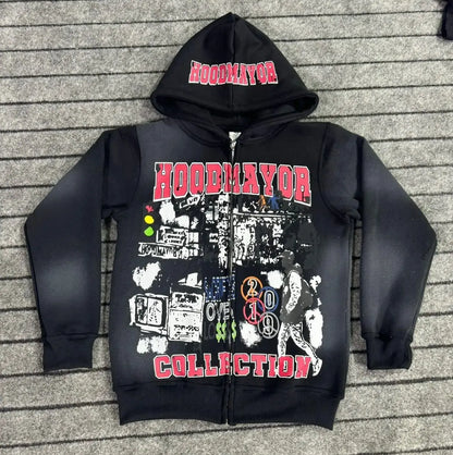 Streetwear brand trend Gothic letter print oversized hoodie women's fashion Harajuku loose and versatile hoodie men's top Street King Limited