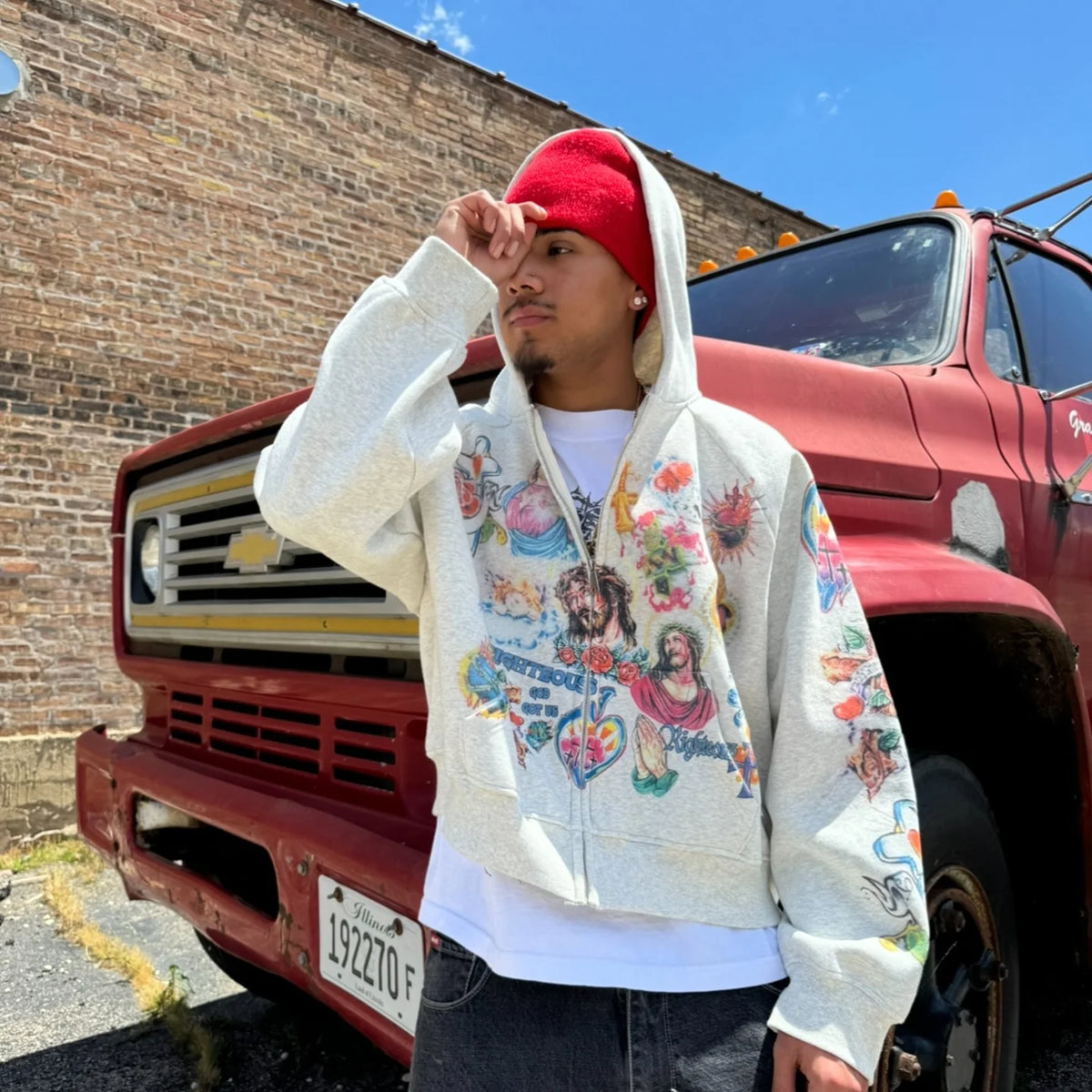 American retro gothic rock letter print pattern oversized hoodie men's fashion Harajuku loose versatile sweatshirt couple style Street King Limited