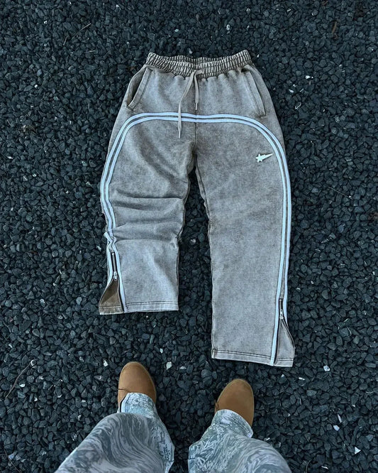 baggy pants high waisted y2k korean version fashionable couple straight leg pants sports pan and minimalist striped casual pants minimalist street pants
