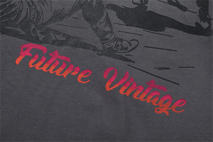 24ss Future Vintage Style "Western" Gradient Logo Metal Print Cowboy Sparkling Pink Short Sleeves T-Shirt For Men Street King Limited