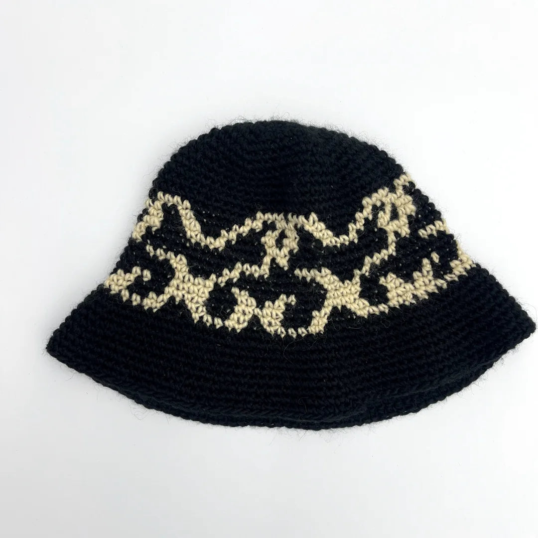 New 2023 Fashion Cute Bakar bone KNIT Hand woven jacquard Bucket Hat Basin Cap Fisherman One Size Warm Cotton High #19 Street King Limited