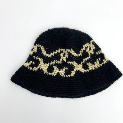New 2023 Fashion Cute Bakar bone KNIT Hand woven jacquard Bucket Hat Basin Cap Fisherman One Size Warm Cotton High #19 Street King Limited