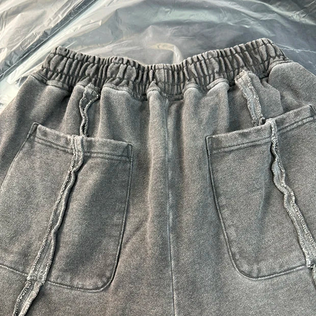 New 2024 Novelty High THUG CLUB Old Washed Rhine Stone Heavy Skateboard Street Cotton Casual Shorts Kanye Hip-hop Parkour #U46 Street King Limited