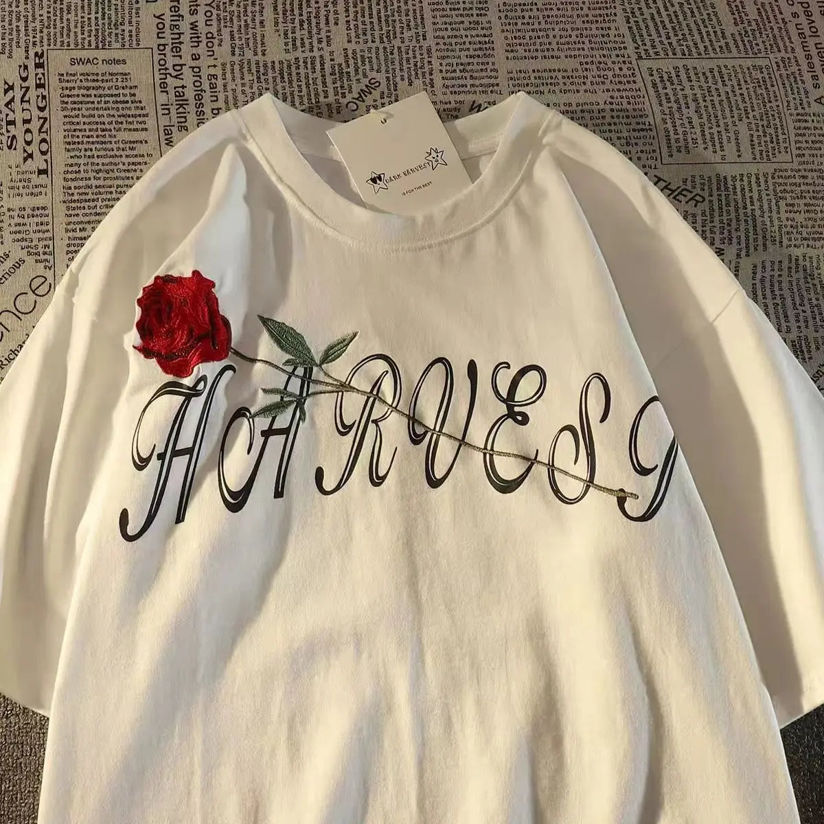 Pure cotton American retro dark skeleton short-sleeved T-shirts for men and women summer ins loose street style couple y2k tops Street King Limited