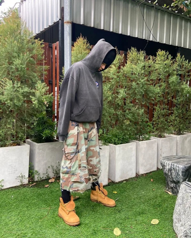High Street Trendy Brand Retro Distressed Sweatshirt Men Y2k Harajuku Fashion Hip-hop Rock Personality Oversized Pullover Women Street King Limited