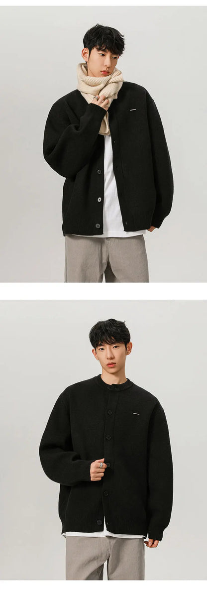 900G High Quality Thicken Baseball Cardigan Sweater Men Fashion Loose Causal Knitted Sweater Coat Cityboy Jumper Jacket Street King Limited