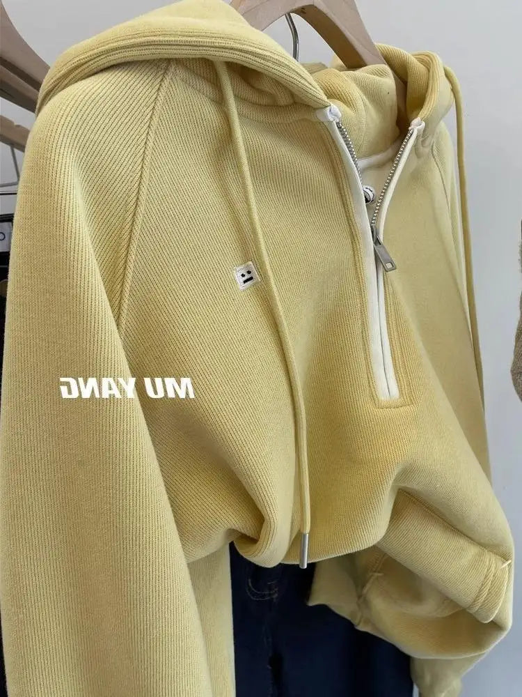 Designed embroidered squirrel hooded sweatshirt for women in spring and autumn loose and versatile American style lazy jacket Street King Limited