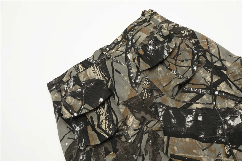 men camouflage cargo shorts 2024 summer fashion tactical shorts cropped pants streetwear hip hop harajuku shorts y2k unique cargo style 1044