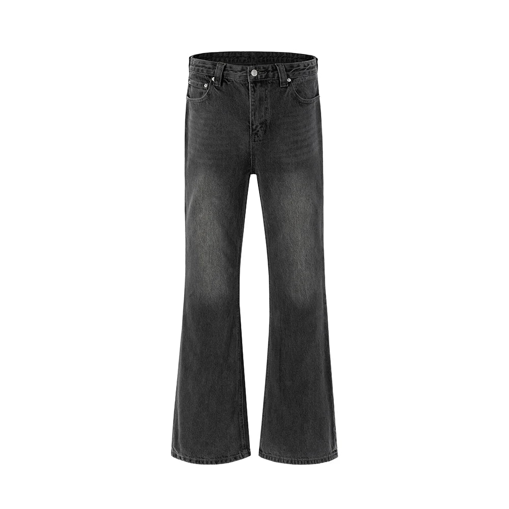 distressed micro rugged mud dyed boot cut jeans unisex straight y2k pantalones hombre casual washed denim pants oversized vintage washed jeans