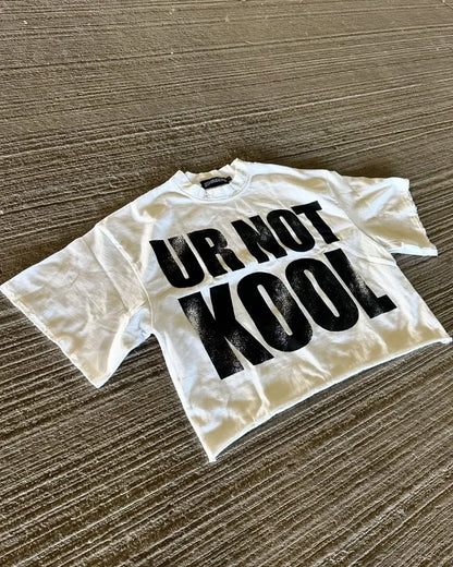 Hip-hop Rock Gothic Punk Fashion Letter Printed Cotton Top Men Y2k Street Casual Round Neck Loose Oversized Short-sleeved Women Street King Limited