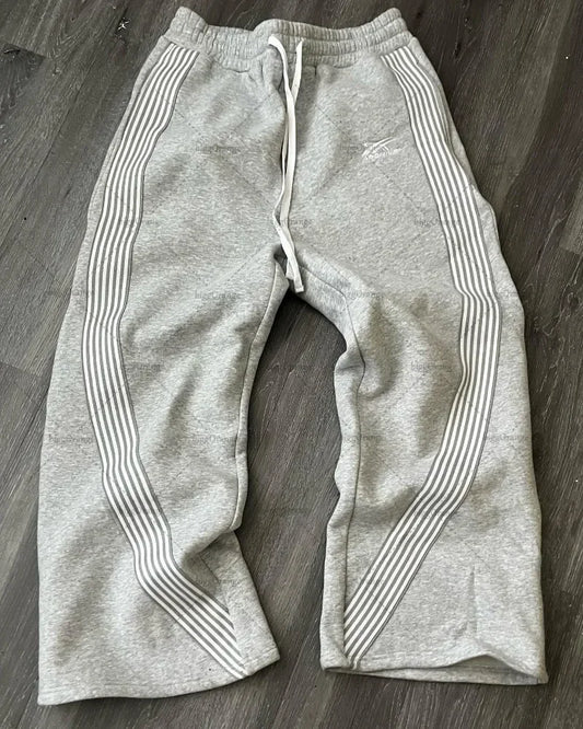 y2k high street retro striped letter wide leg pants street harajuku fashion nine point pants loose versatile oversized trousers urban fashion pants
