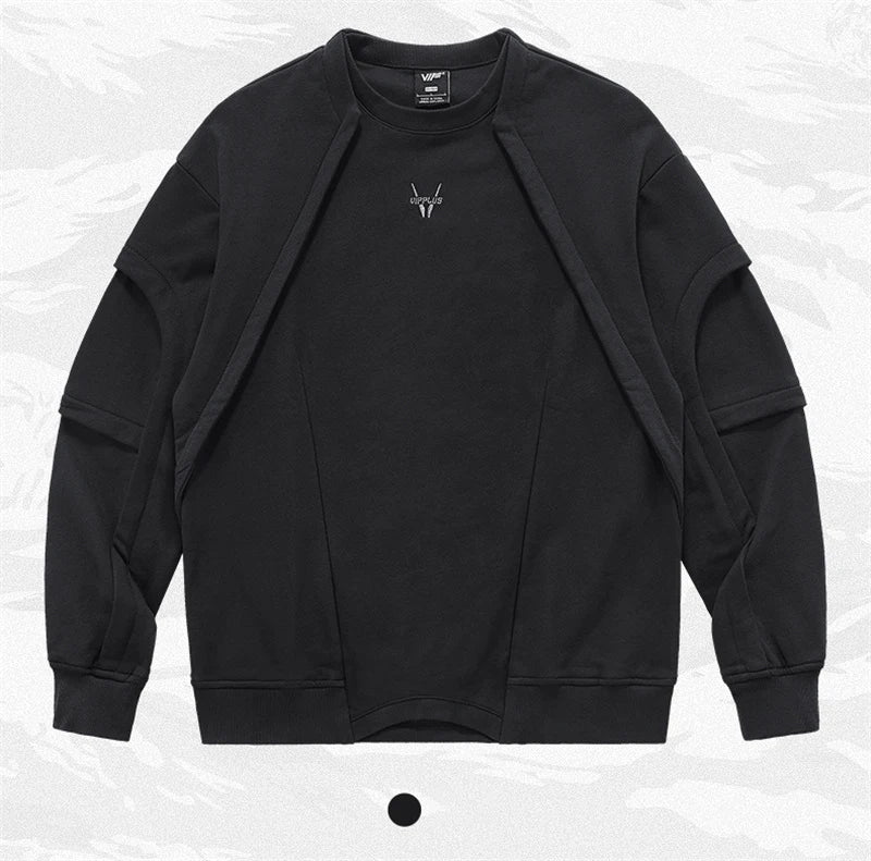 2025 New Patchwork Crewneck Sweatshirt Men's Embroidered Design Long Sleeve Sudaderas Para Hombres High Street Y2K Tracksuit Street King Limited