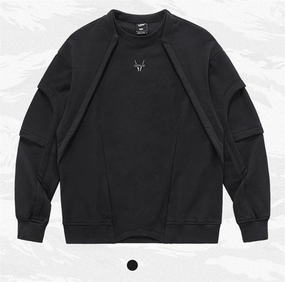 2025 New Patchwork Crewneck Sweatshirt Men's Embroidered Design Long Sleeve Sudaderas Para Hombres High Street Y2K Tracksuit Street King Limited