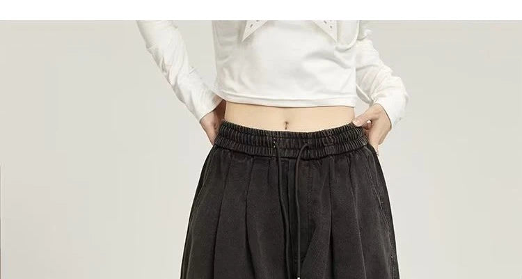 y2k american street hip hop men and women trendy personality straight tube loose jeans couple retro washed wide leg casual pants unique jeans style 4686