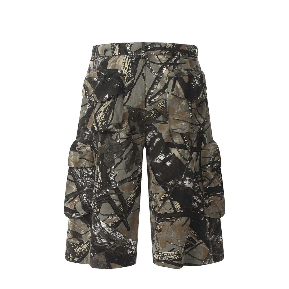 men camouflage cargo shorts 2024 summer fashion tactical shorts cropped pants streetwear hip hop harajuku shorts y2k unique cargo style 1041