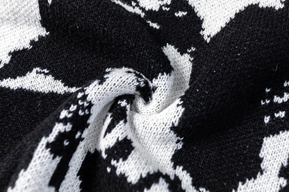 Hip Hop Punk Knitted Oversized Sweater Mens Autumn Winter O-neck Long Sleeve Pullover Streetwear Unisex Loose Sweaters Clothing Street King Limited