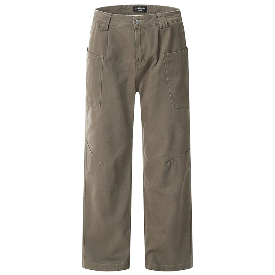 american style cargo jeans mens black loose straight denim pants casual baggy jeans trousers unique cargo style 2727