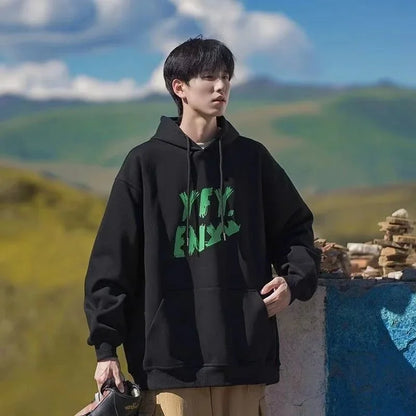 New Goth Oversized Pullover Hoodies For Men Letter Print Hooded Sweatshirts Hip Hop Aesthetic Harajuku Y2K Streetwear Hoodie Street King Limited