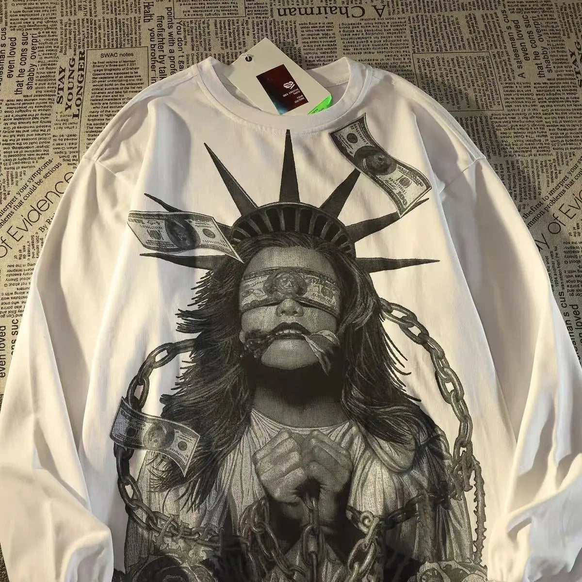 European and American high street portrait printed hooded sweatshirt loose fitting American street fashion and trendy outfit Street King Limited