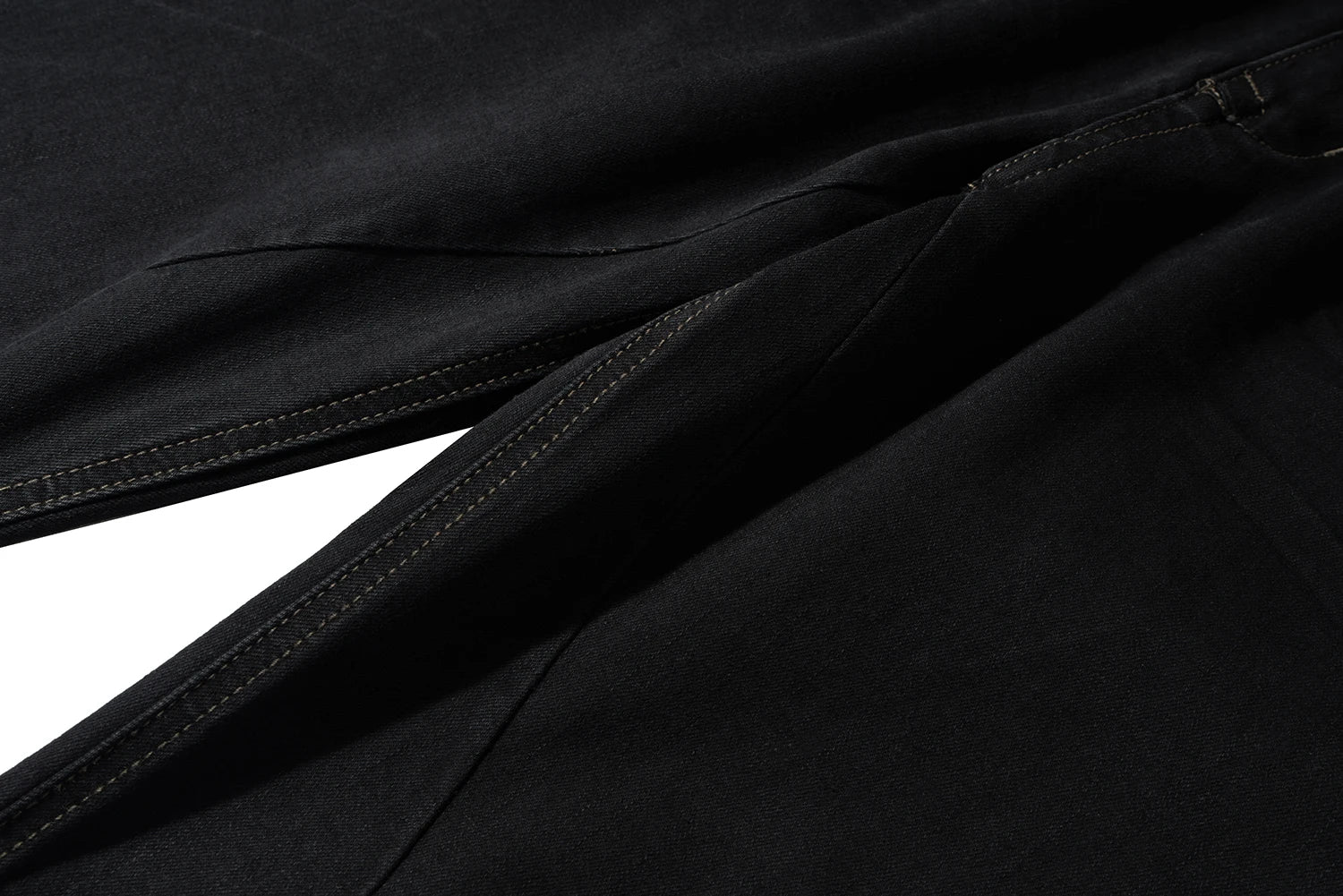 RO Style Ribbons slightly Stretch Baggy Flared Jeans for Men High Street Black Color Boom Cut Oversized Casual Denim Trousers Street King Limited
