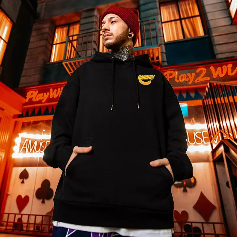 Cartoon Gorilla Banana Graphic Men's Hoodies Autumn Oversized Hip Hop Fashion Hooded Sweatshirts Harajuku Male Casual Y2K Hoodie Street King Limited