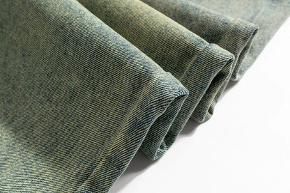men vintage jeans distressed retro loose straight denim pants 2024 man ro style jeans trousers unique jeans style 832