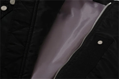 undermycar 2023 new high street fashion brand high quality multi pocket flight jacket cotton coat black unique default style 3632