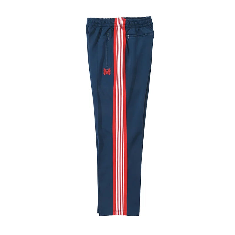 blue pattern embroidery casual motion pants men woman fashion street side edge weaving straight cylinder trousers unique default style 4541