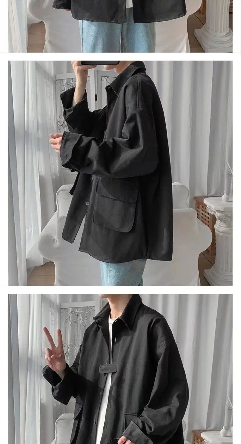 Spring and Autumn Harajuku style jacket men's new loose jacket Korean version of the trendy brand fried street handsome casual Street King Limited