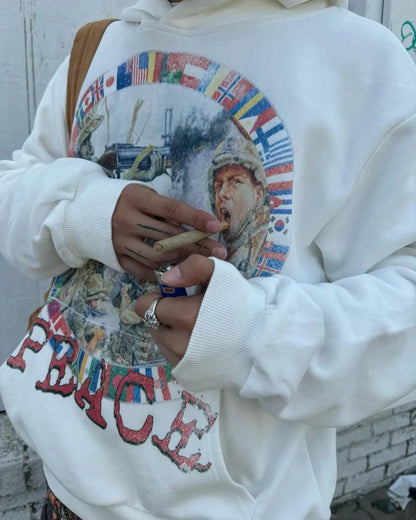 Harajuku Y2k Hoodie 2024 Popular Coats Streetwear Gothic Fashion Casual War Print Pattern Hoodies Women Men Clothing Street King Limited