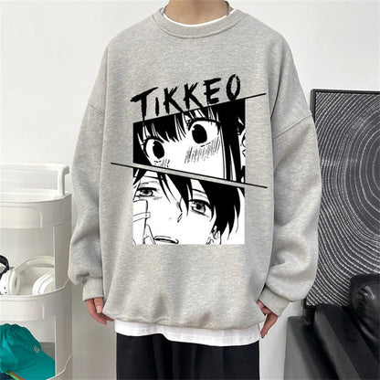 Autumn Japanese Anime Fashion Men Sweatshirt Graphic Fleece Y2K Clothes Casual Hip Hop Streetwear Crewneck Pullover Hoodies Street King Limited
