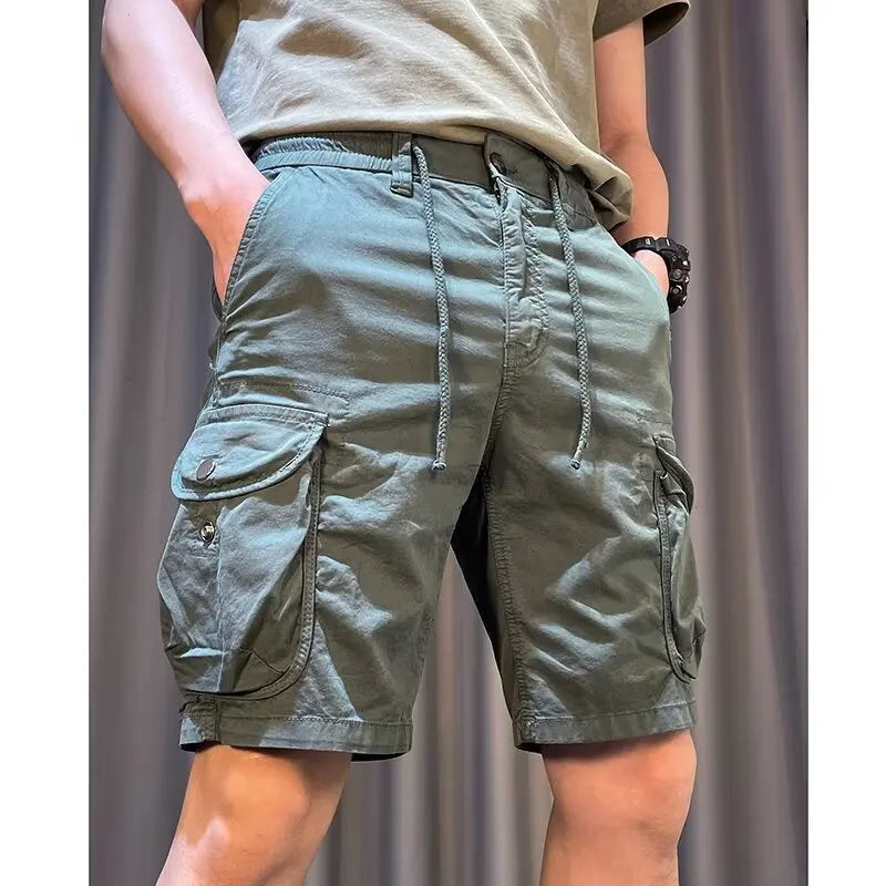 Men Trend Cargo Shorts Cotton High Quality Hot Sale Hip Hop Punk Wash Military Multi-pocket Casual Male's Outdoor Straight Short Street King Limited
