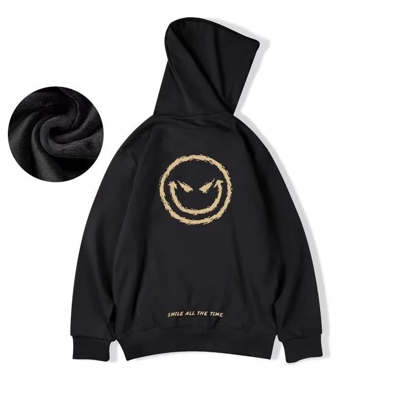 Autumn Smile Print graphic hoodies Harajuku Fashion Casual Cool Hoody Men Streetwear Funny Hoodie Couples Hip Hop y2k Clothes Street King Limited