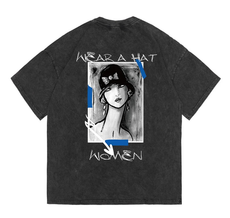 Rainbowtouches 2022 Summer Half-Sleeve T-Shirt Unisex High Street Vintage Graphic T Shirts Loose Casual Street Fashion Hip Hop Street King Limited