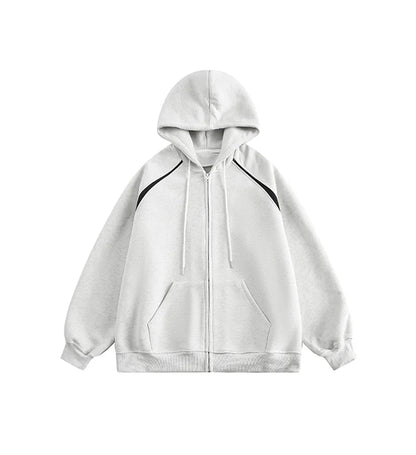 Autumn Oversized Zipper Hoodies For Men New Casual Hooded Cardigan Jackets Streetwear Patchwork Fleece Y2K Hoody Sweatshirts Street King Limited