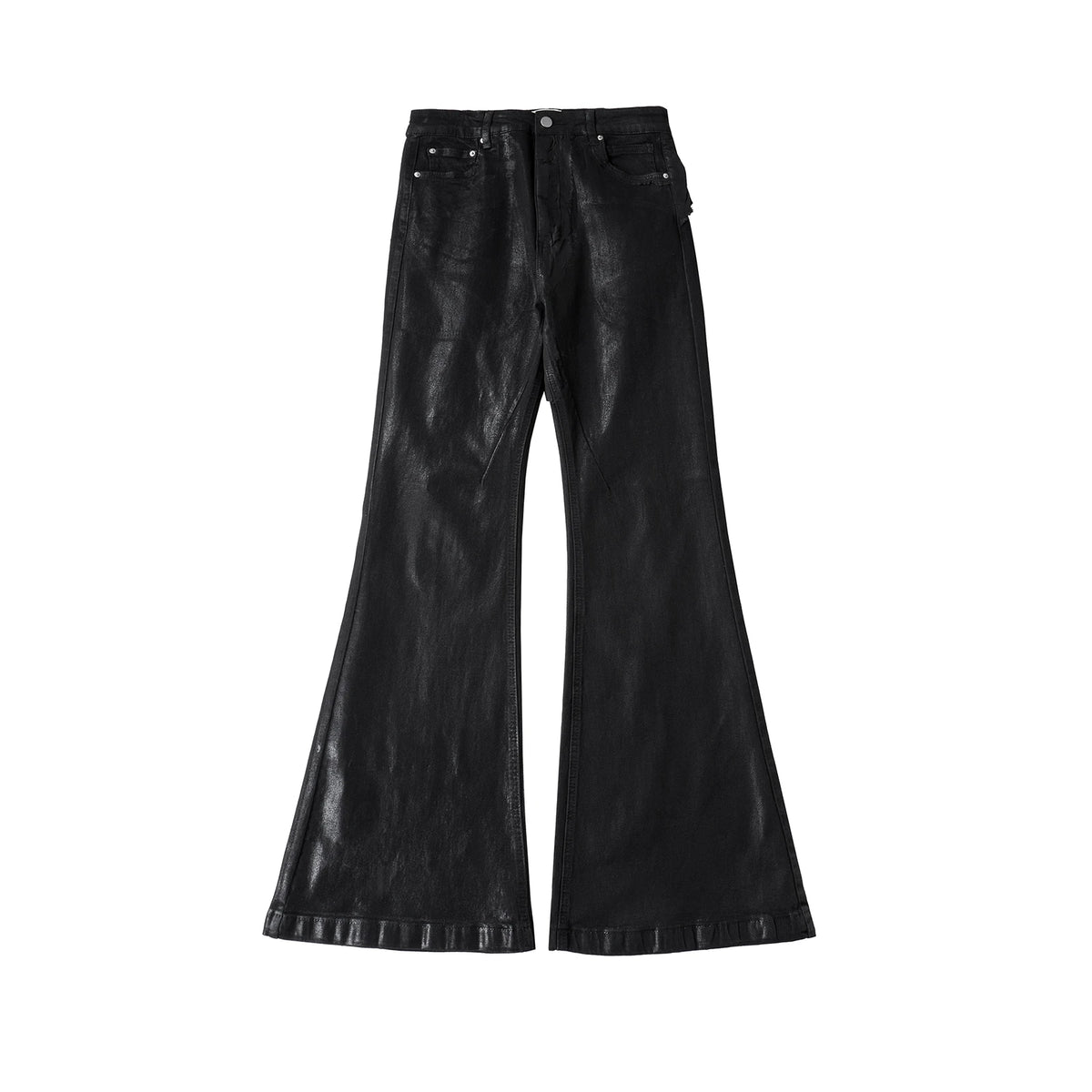 y2k streetwear wax leather strecth jeans for men and women ropa hombre baggy flare pants oversized straight denim trousers 1 unique jeans style 327