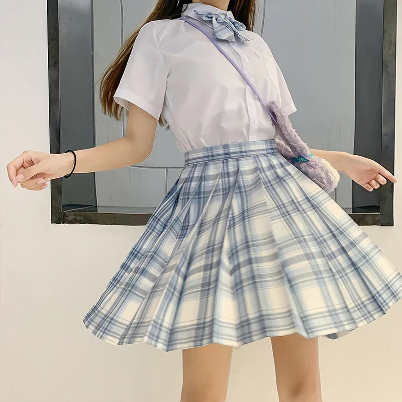 Jk Uniforms Gyaru School Uniform for Girl Student Pleated Skirt Uniform Set Women Short Sleeve Bow Tie Seifuku Japanese Style Street King Limited
