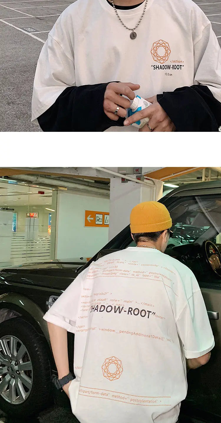 Summer quarter-sleeved men's T-shirt ins clothes trend Korean style loose mid-sleeve short-sleeved T-shirt half-sleeved T shirts Street King Limited