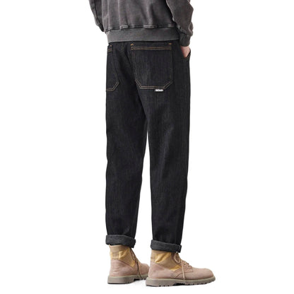 plus size 28 42 micro elastic jeans men classic fashion casual loose straight black denim jeans pant cityboy jeans long trousers urban skinny jeans