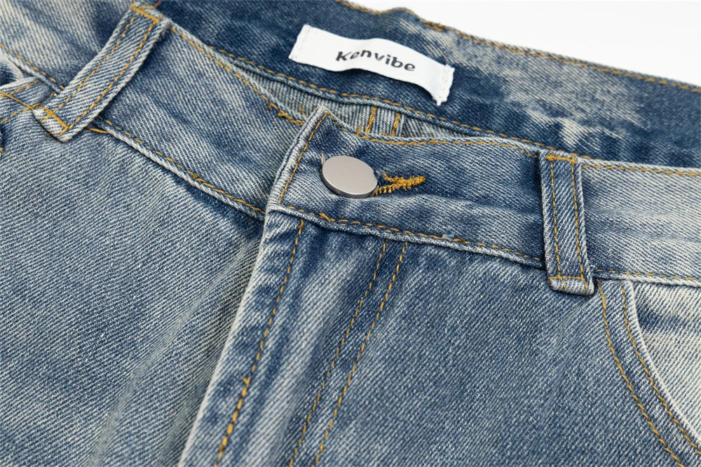 mens fashion ripped jeans blue straight baggy jeans trousers luxury loose casual distressed denim pants male 1 unique jeans style 4445
