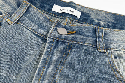 mens fashion ripped jeans blue straight baggy jeans trousers luxury loose casual distressed denim pants male 1 unique jeans style 4445