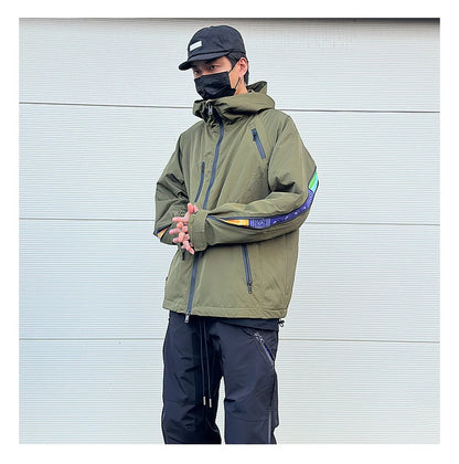 men hip hop streetwear jacket paisley zip up patchwork windbreaker cargo cotton padded coat hooded track jacket tactical outwear unique cargo style 4821