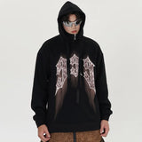 Men's Digital Printed Hoodie Zipper Trim Fake Two Piece Tops High Street Hip Hop Fashion Streetwear Oversized Baggy Sweatshirt Street King Limited