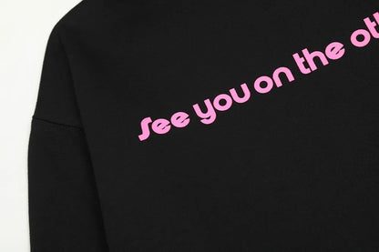 Y2k Cactus Jack Letter Pullover Black Hooded Hoodies for Men and Women Streetwear Ropa Hombre Sudaderas Oversized Sweatshirts Street King Limited