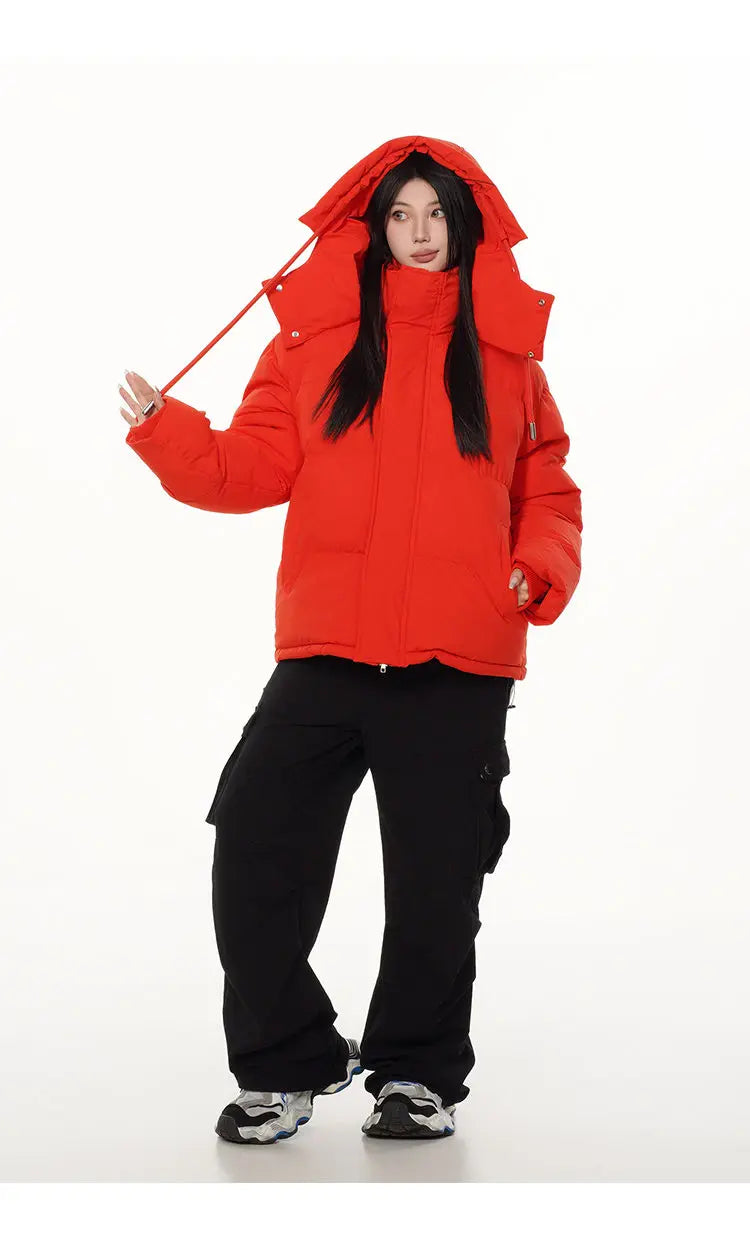 men women winter fashion loose casual cotton padded hooded parkas jacket campus boy gril thicken warm snow coat outerwear unique default style 1088