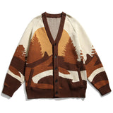 "Forrest Fire" Unisex Men Women Streetwear Graphic Cardigan Daulet Apparel