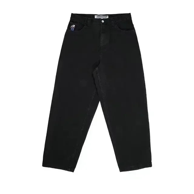harajuku hip hop big boy jeans y2k skateboard pants gothic graphic embroidery retro high waist baggy jeans mens wide trousers unique jeans style 3667