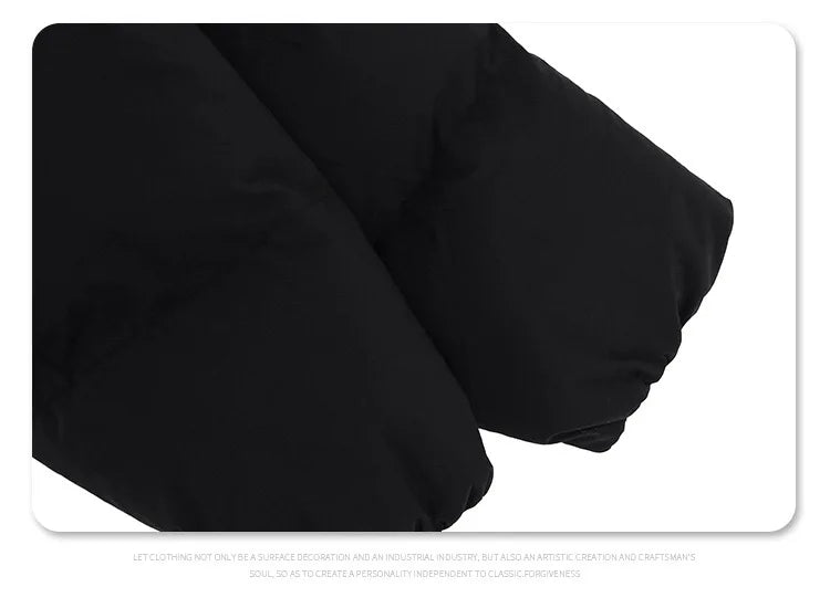 2024AW windproof warm turtleneck slant cut pocket detachable hooded cotton suit Street King Limited