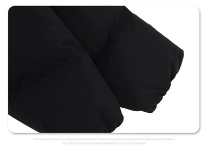 2024AW windproof warm turtleneck slant cut pocket detachable hooded cotton suit Street King Limited