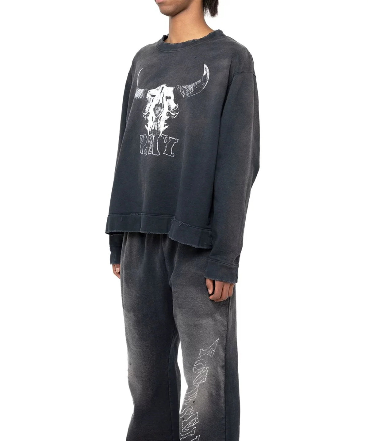 Vintage FW24 Devil print pattern High-Street Cotton Quality round neck pullover long sleeved sweatshirt Street King Limited